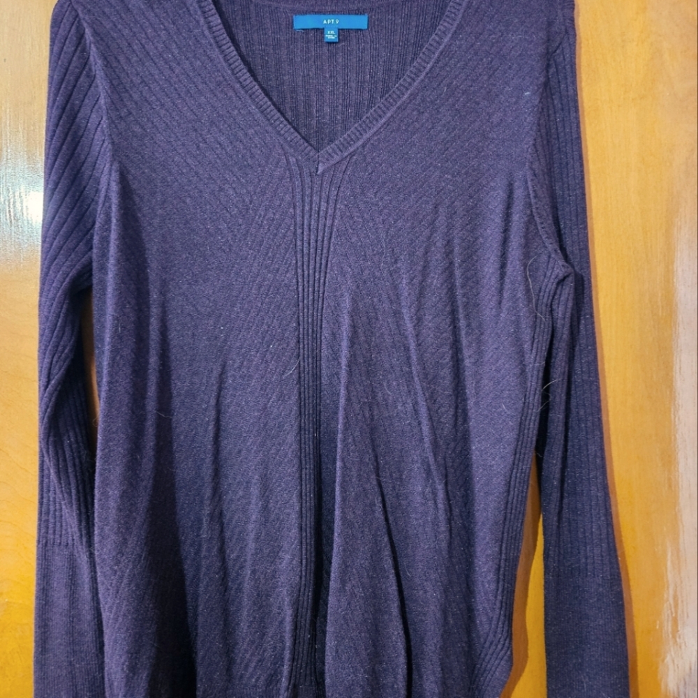 Apt. 9 Deep Plum Ribbed Knit Top